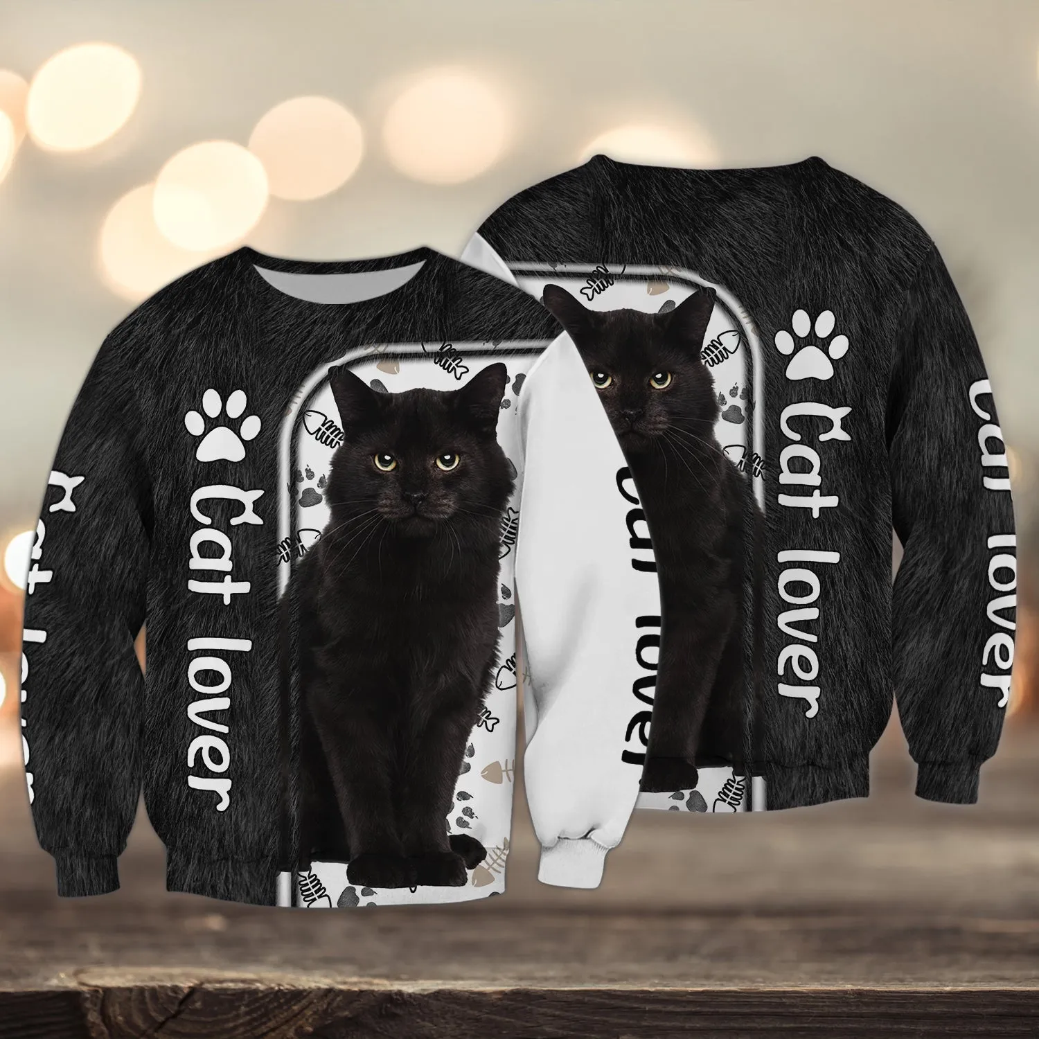 Love Black Cats 3D Full Print Shirts 1024