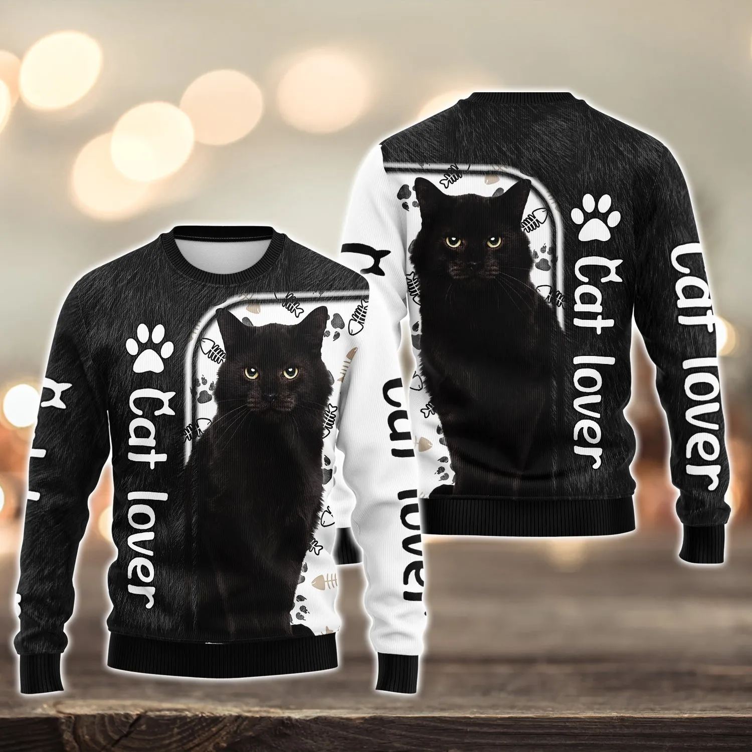 Love Black Cats 3D Full Print Shirts 1024