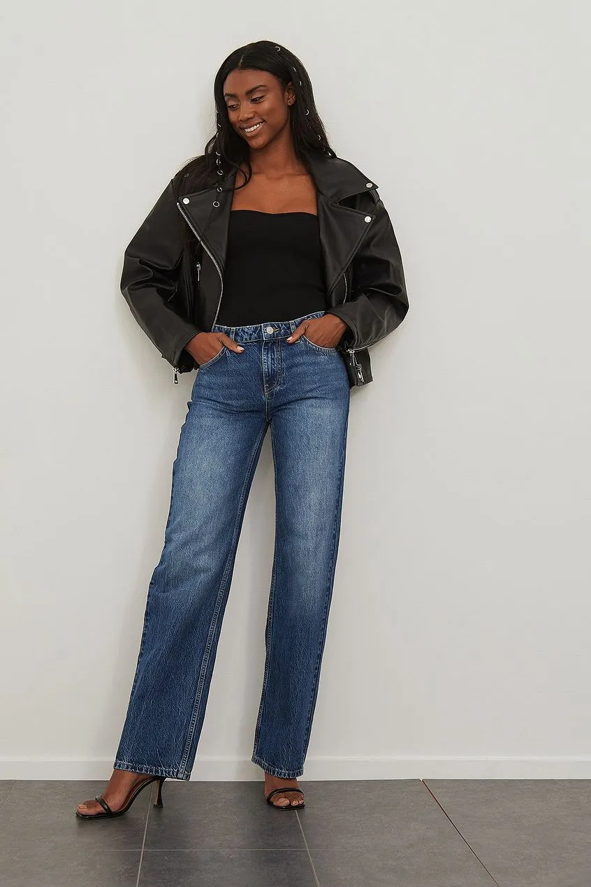 Low Waist Slim Leg Denim For Womens