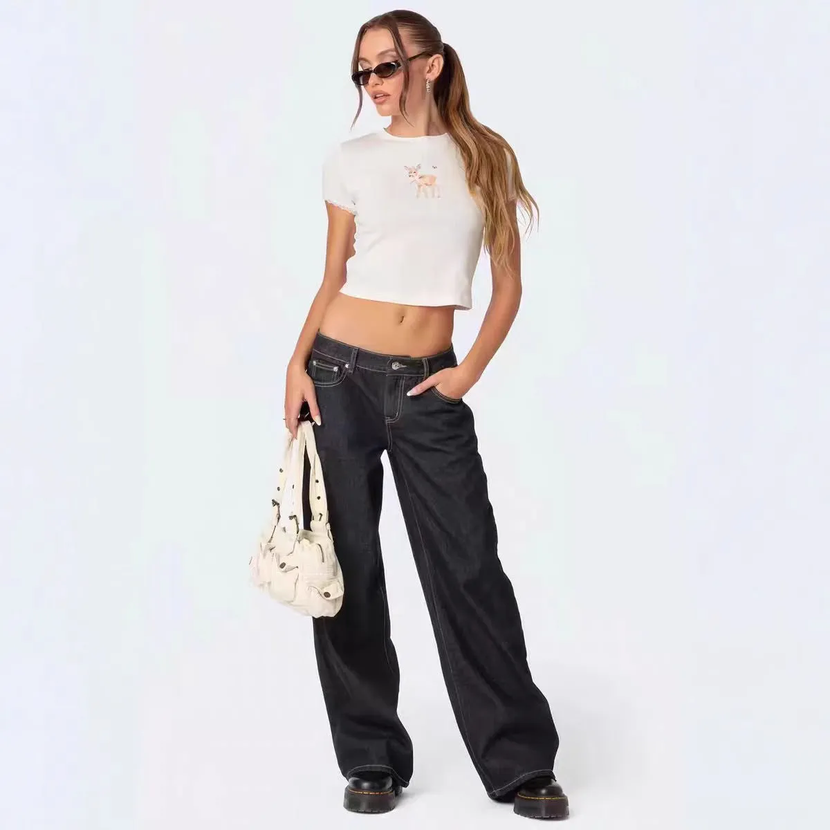 Low Waist Wide Leg Jeans