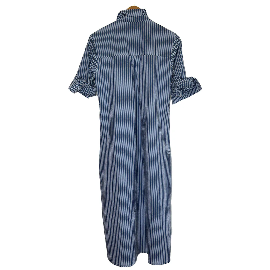Lucia Midi Dress - Blue Stripe