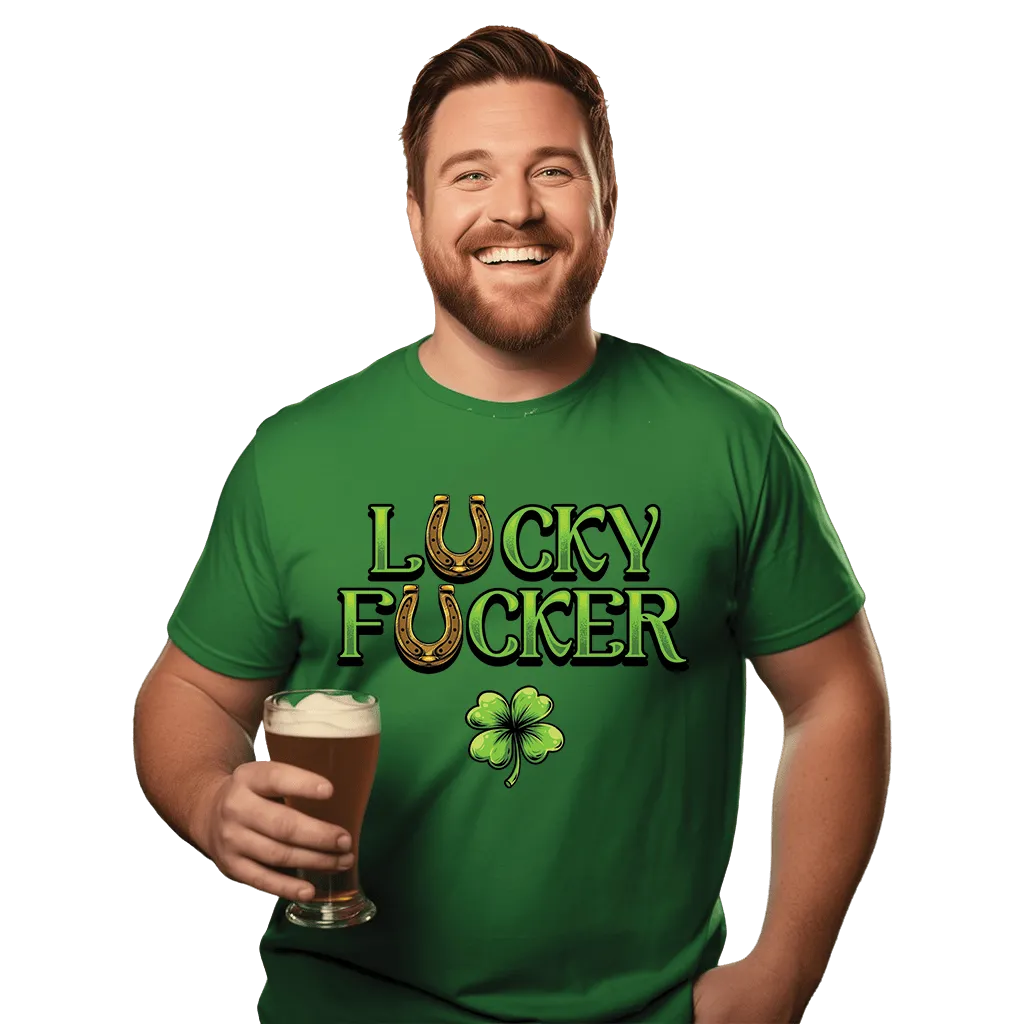 Lucky & Lucky F*ucker St Patricks Day Drinking Shirts