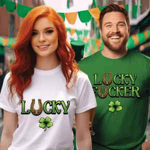 Lucky & Lucky F*ucker St Patricks Day Drinking Shirts