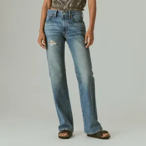 Lucky Brand Boyfriend Mid Rise Flare Jeans Denim Distressed Light Wash 10 | 30 R