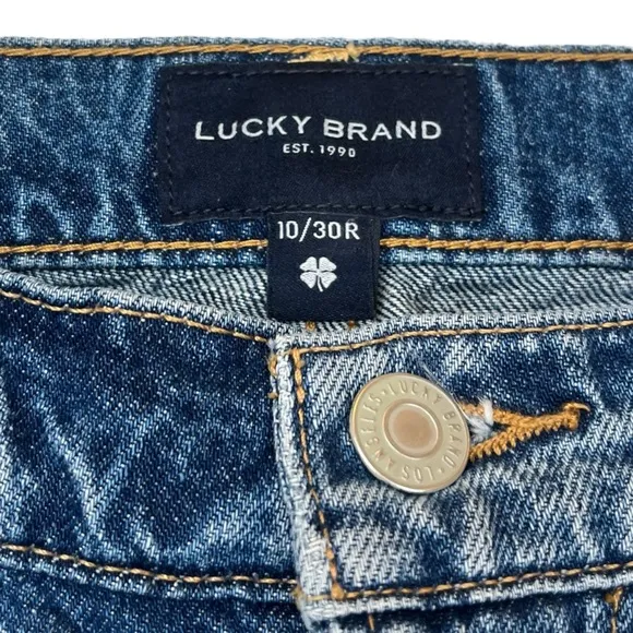 Lucky Brand Boyfriend Mid Rise Flare Jeans Denim Distressed Light Wash 10 | 30 R