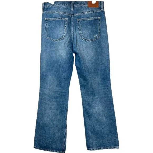 Lucky Brand Boyfriend Mid Rise Flare Jeans Denim Distressed Light Wash 10 | 30 R
