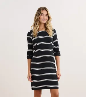 Lucy Dress - Black and White Stripes
