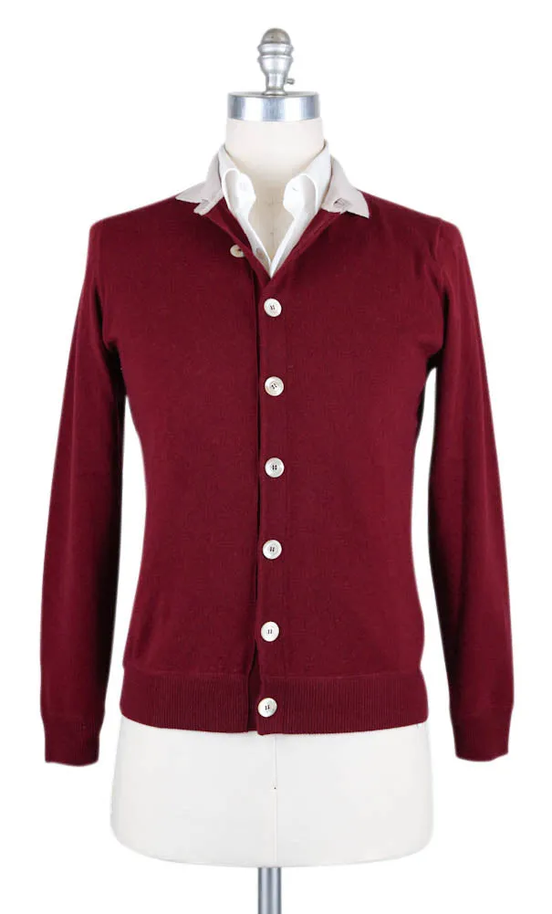 Luigi Borrelli Burgundy Red Sweater - Size: Large US / 52 EU