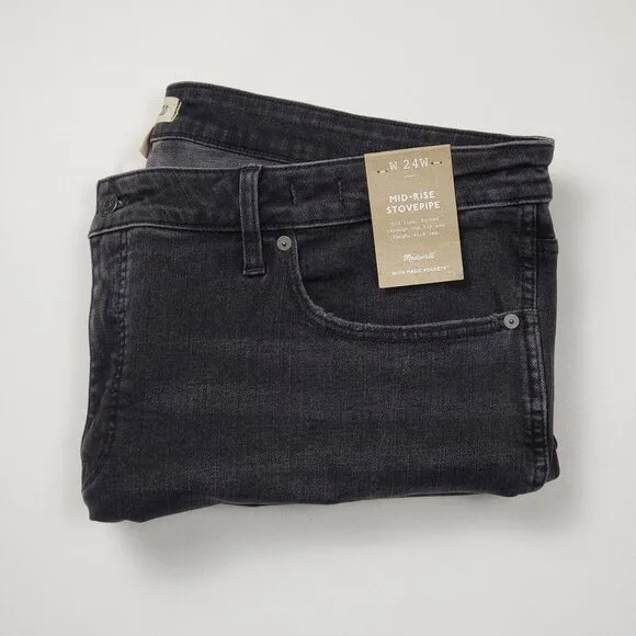 Madewell Plus Mid-Rise Stovepipe Jeans in Armand Wash: Raw-Hem Edition Size 24W
