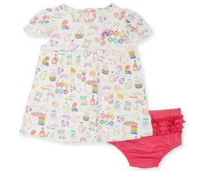 Magnetic Me Rainbow Sprinkles Organic Cotton Dress w/Ruffle Diaper Cover