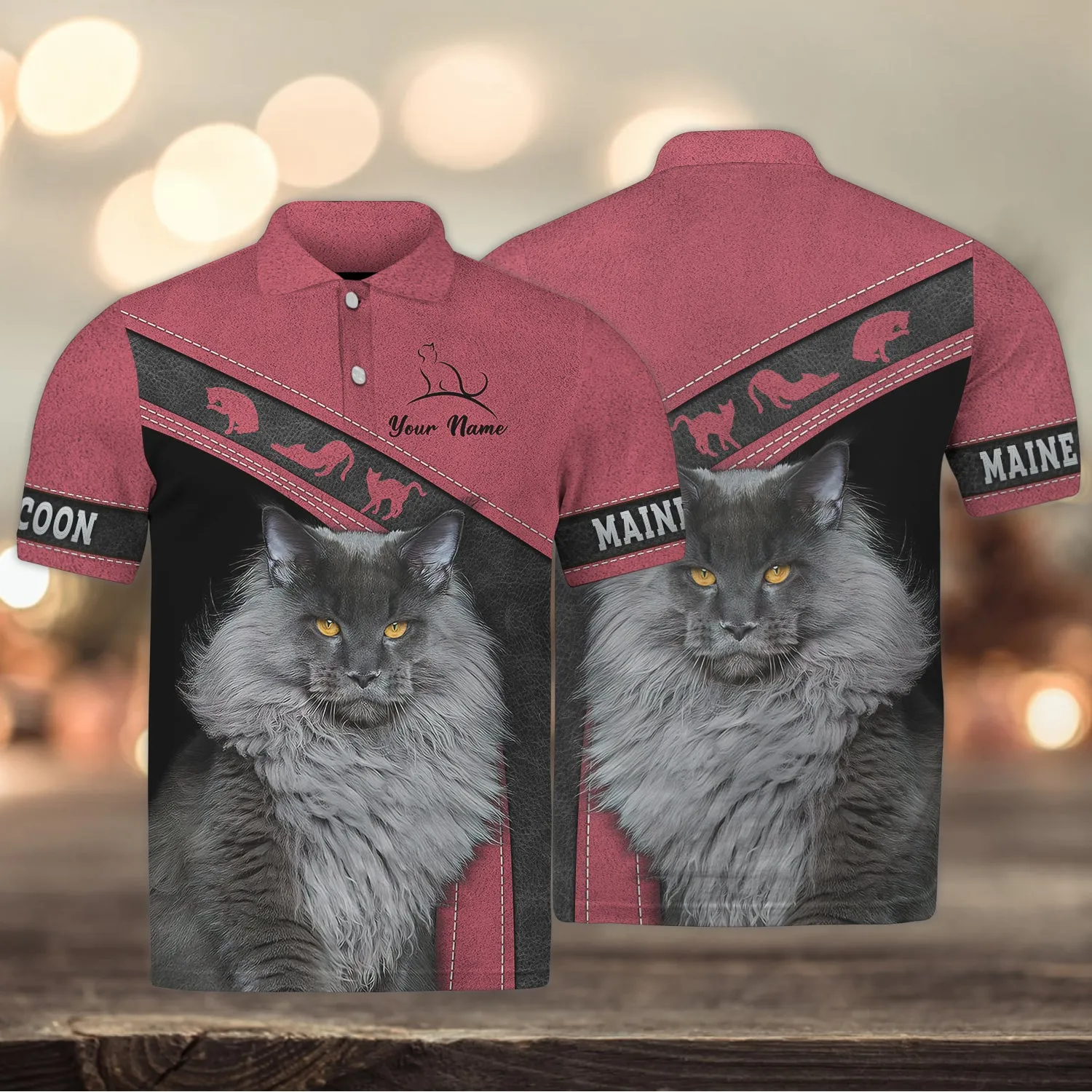 Maine Coon Pink Love Cats 3D Shirts Design, Hoodie T Shirt