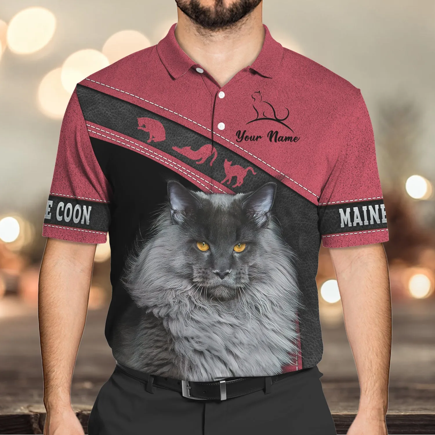 Maine Coon Pink Love Cats 3D Shirts Design, Hoodie T Shirt