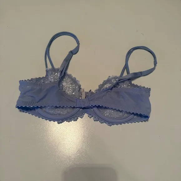 Marie Jo Jane Blue Balcony Horizontal Seam Embroidered Bra In Summer Jeans 36 B