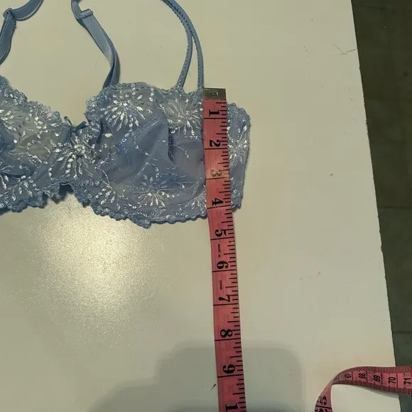 Marie Jo Jane Blue Balcony Horizontal Seam Embroidered Bra In Summer Jeans 36 B