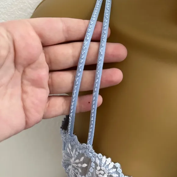 Marie Jo Jane Blue Balcony Horizontal Seam Embroidered Bra In Summer Jeans 36 B