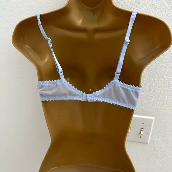 Marie Jo Jane Blue Balcony Horizontal Seam Embroidered Bra In Summer Jeans 36 B