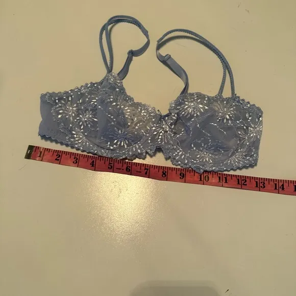 Marie Jo Jane Blue Balcony Horizontal Seam Embroidered Bra In Summer Jeans 36 B