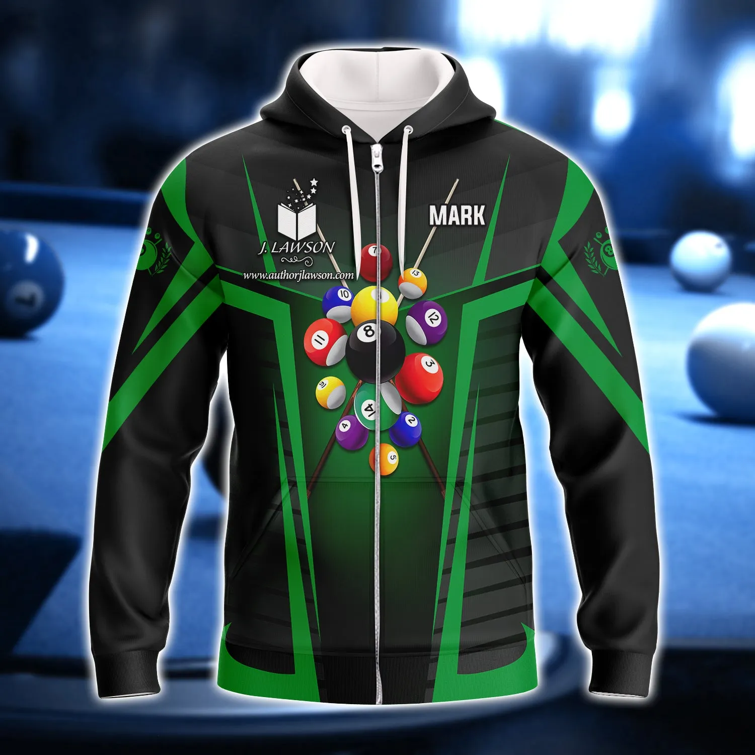 MARK KOZELICHKI, The Wrecking Krew Team In Green Billard Balls 3D Shirt - QB95