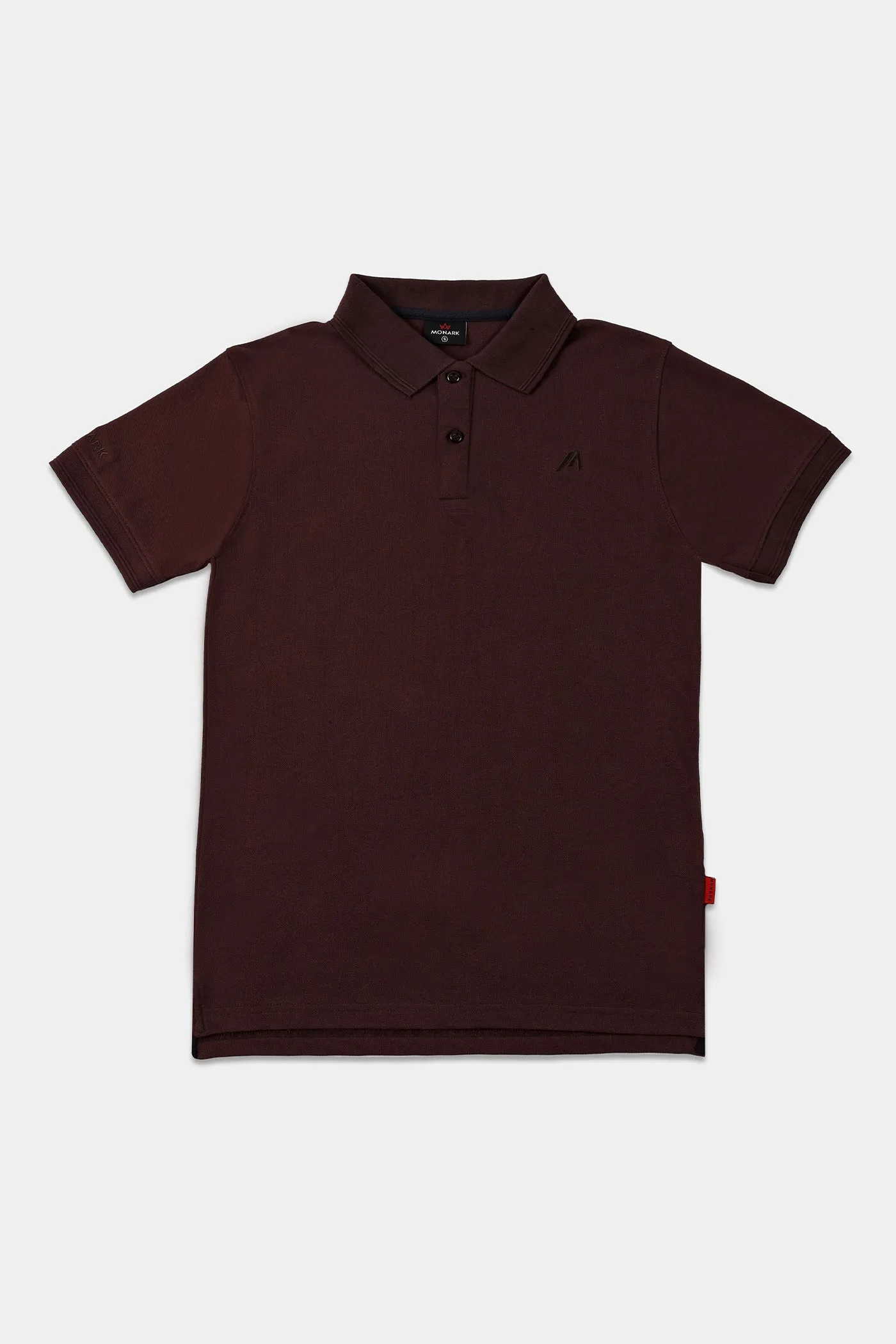 MAROON BONE-COLLAR POLO SHIRT