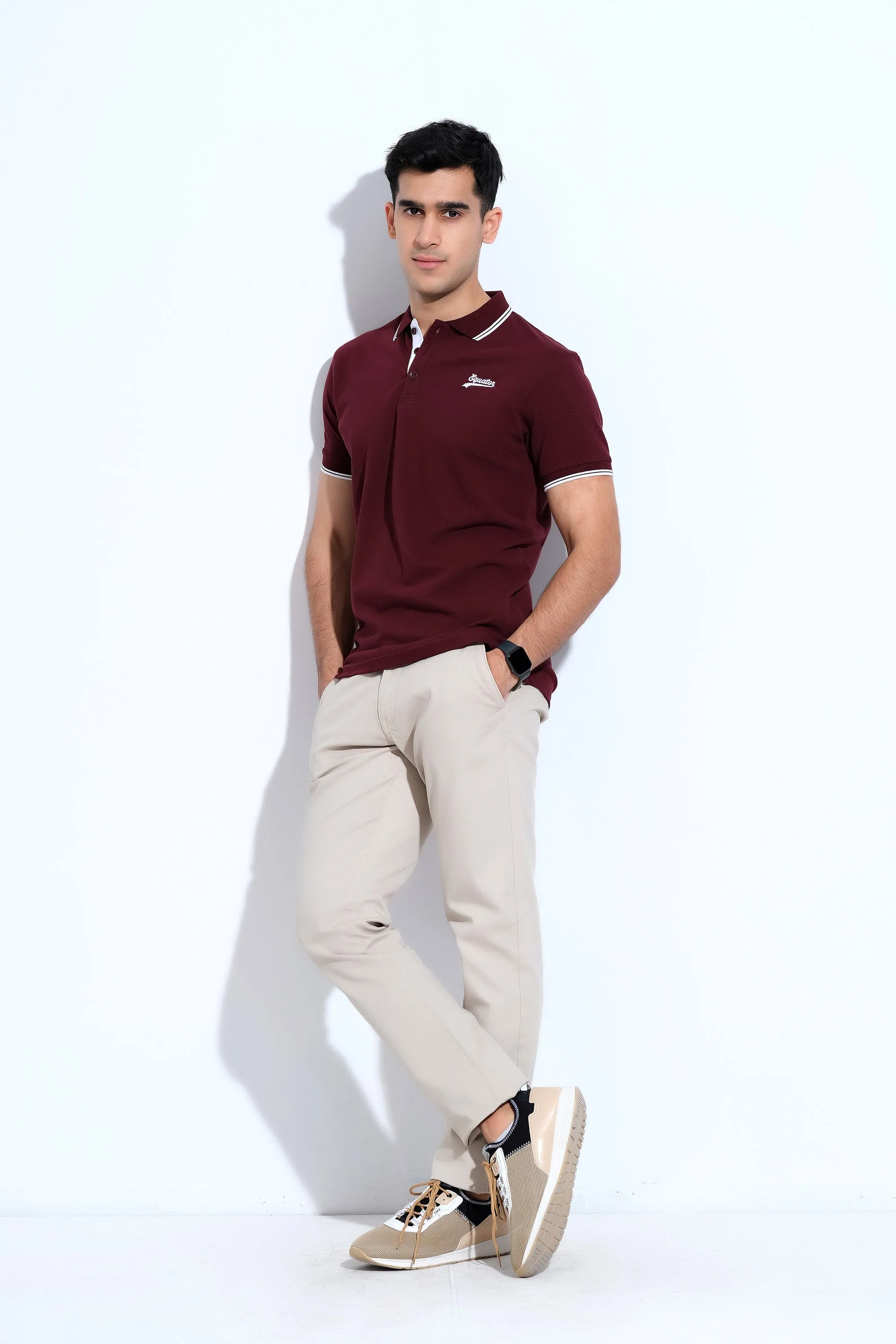 Maroon T Shirt Collar HS