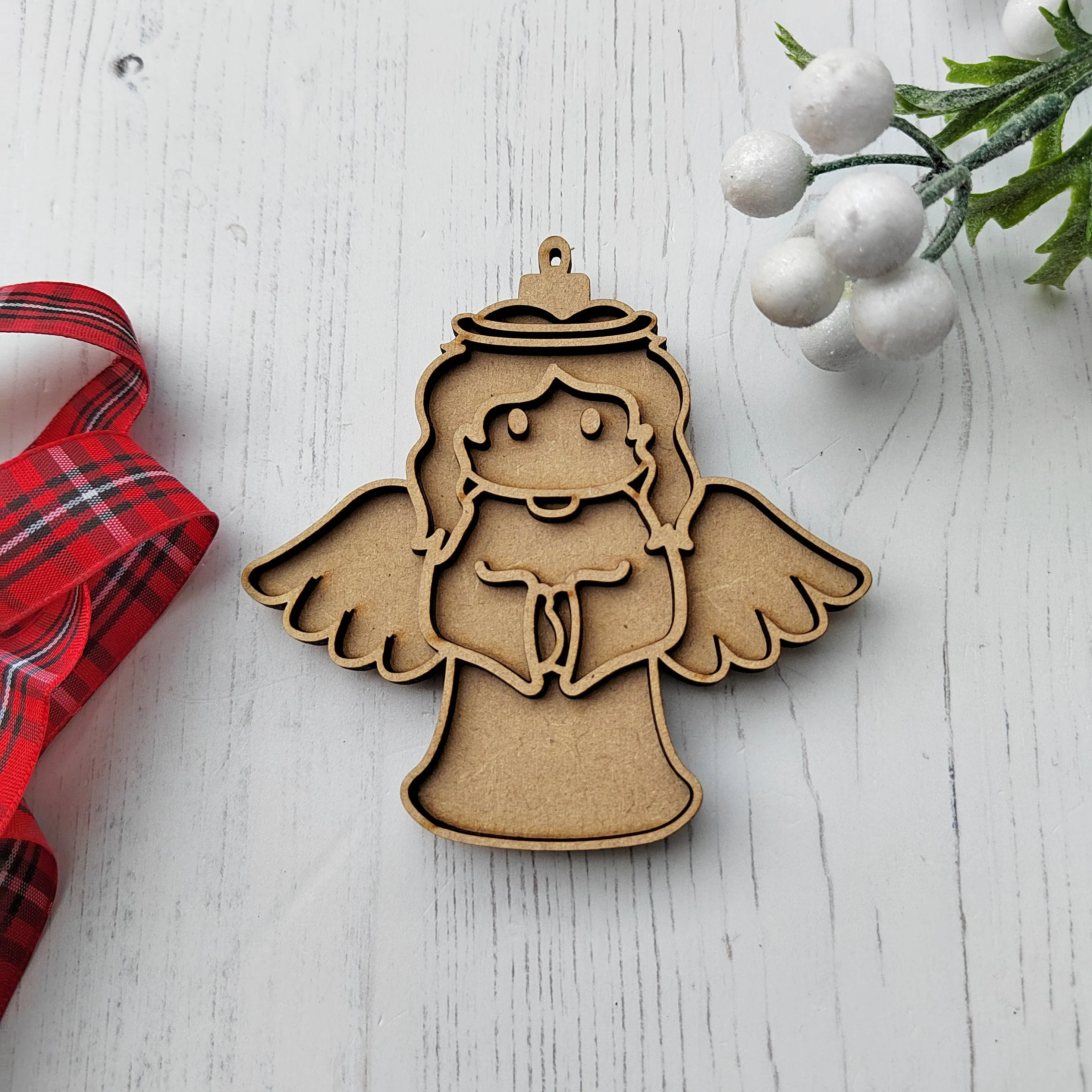 MDF Layered Angel Bauble