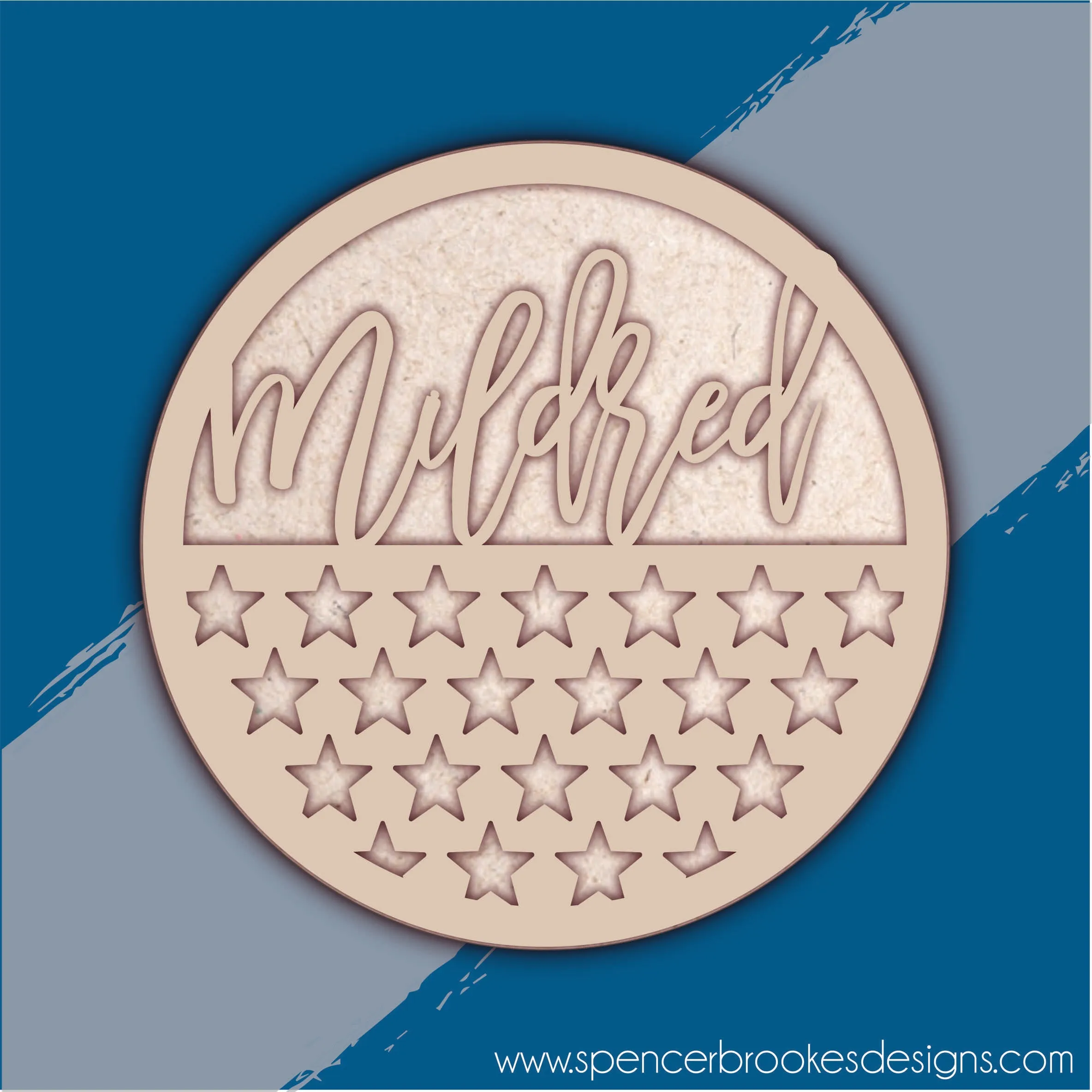 MDF Layered Name Plaque - Star Print