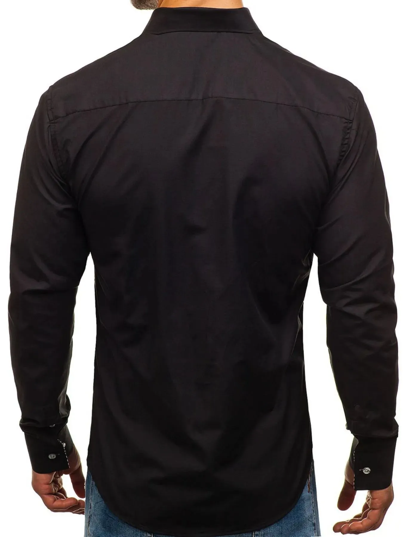 Men's Button-Down Shirt with Striped Detail