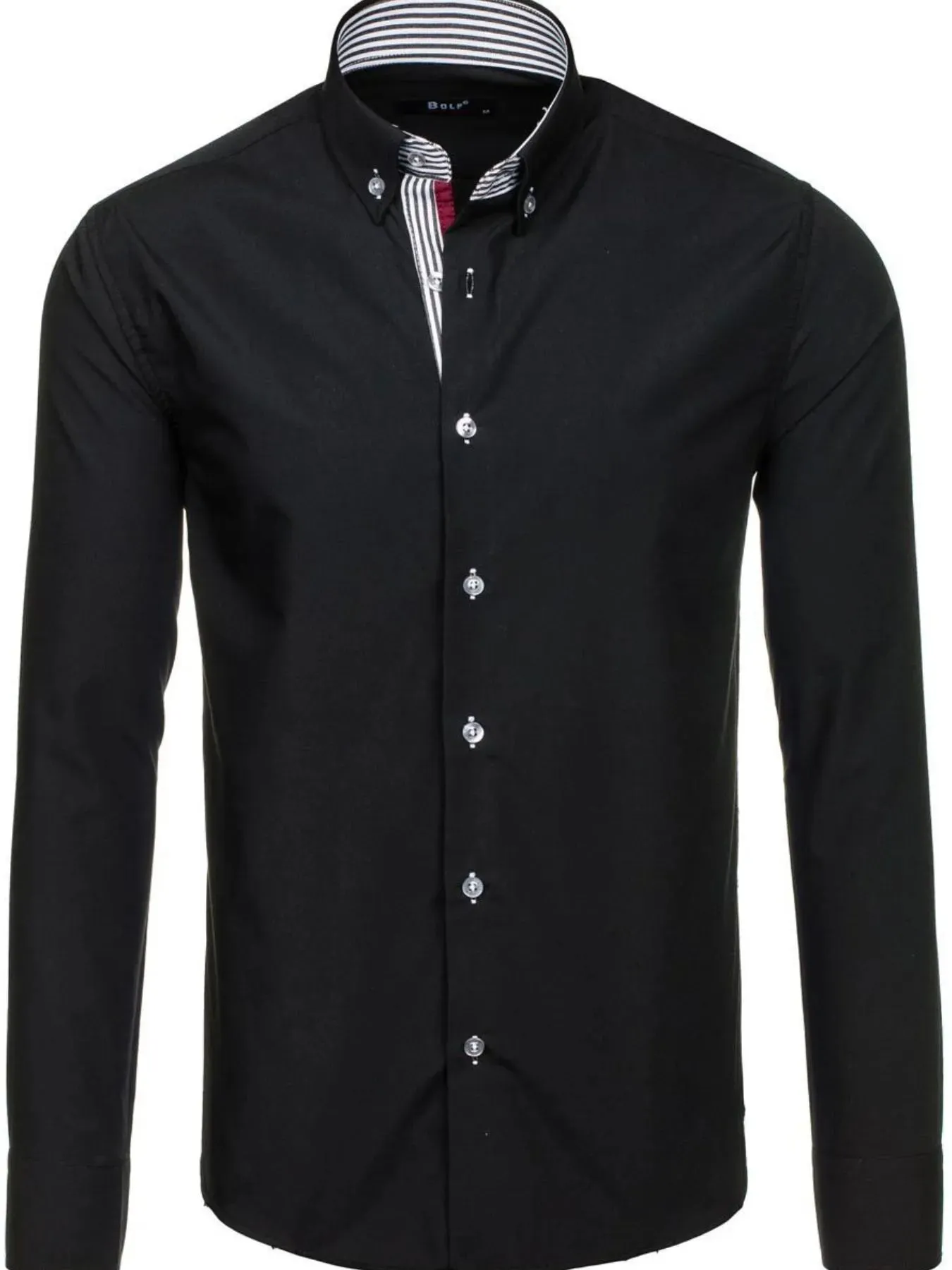 Men's Button-Down Shirt with Striped Detail