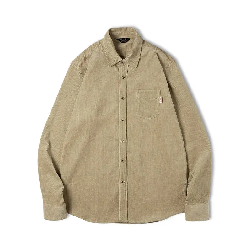 Men's Casual Corduroy Long Sleeve Shirts