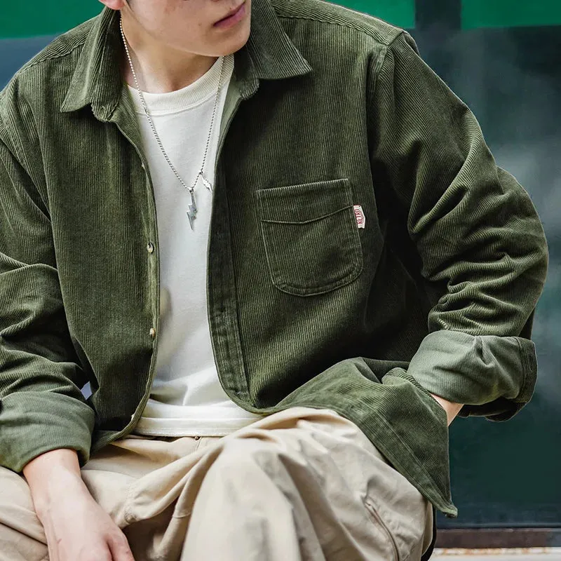 Men's Casual Corduroy Long Sleeve Shirts