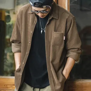 Men's Casual Corduroy Long Sleeve Shirts
