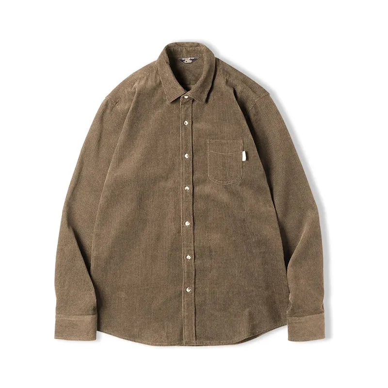 Men's Casual Corduroy Long Sleeve Shirts