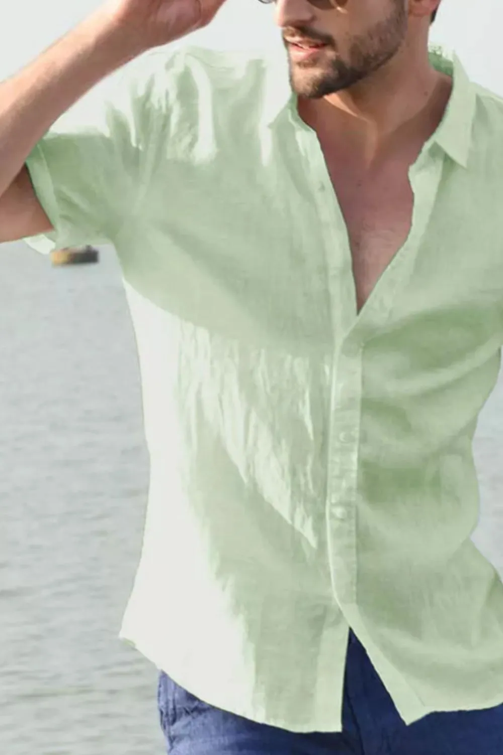Men's Full Size Button Down Short Sleeve Shirt Plus Size