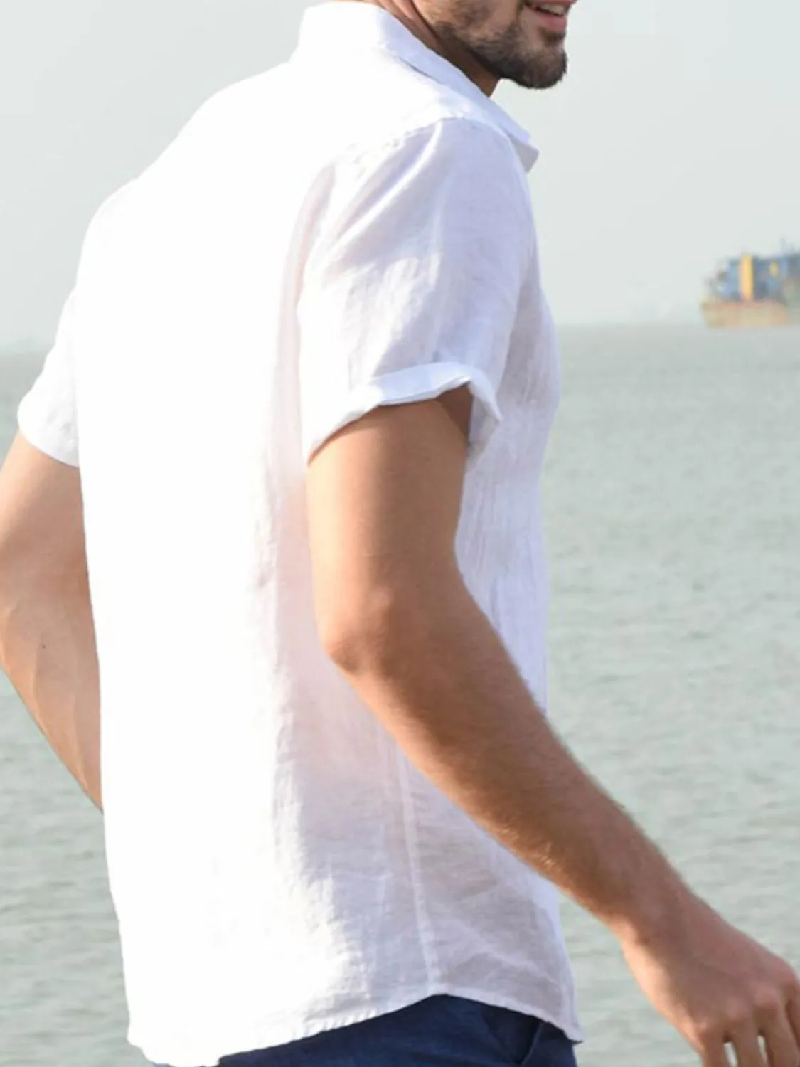 Men's Full Size Button Down Short Sleeve Shirt Plus Size