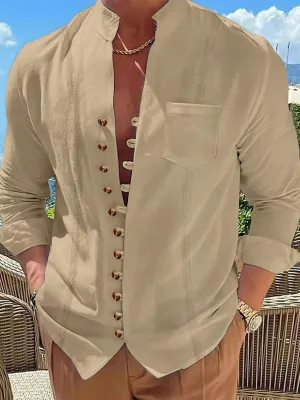 Men's Full Size Button Up Long Sleeve Shirt Plus Size