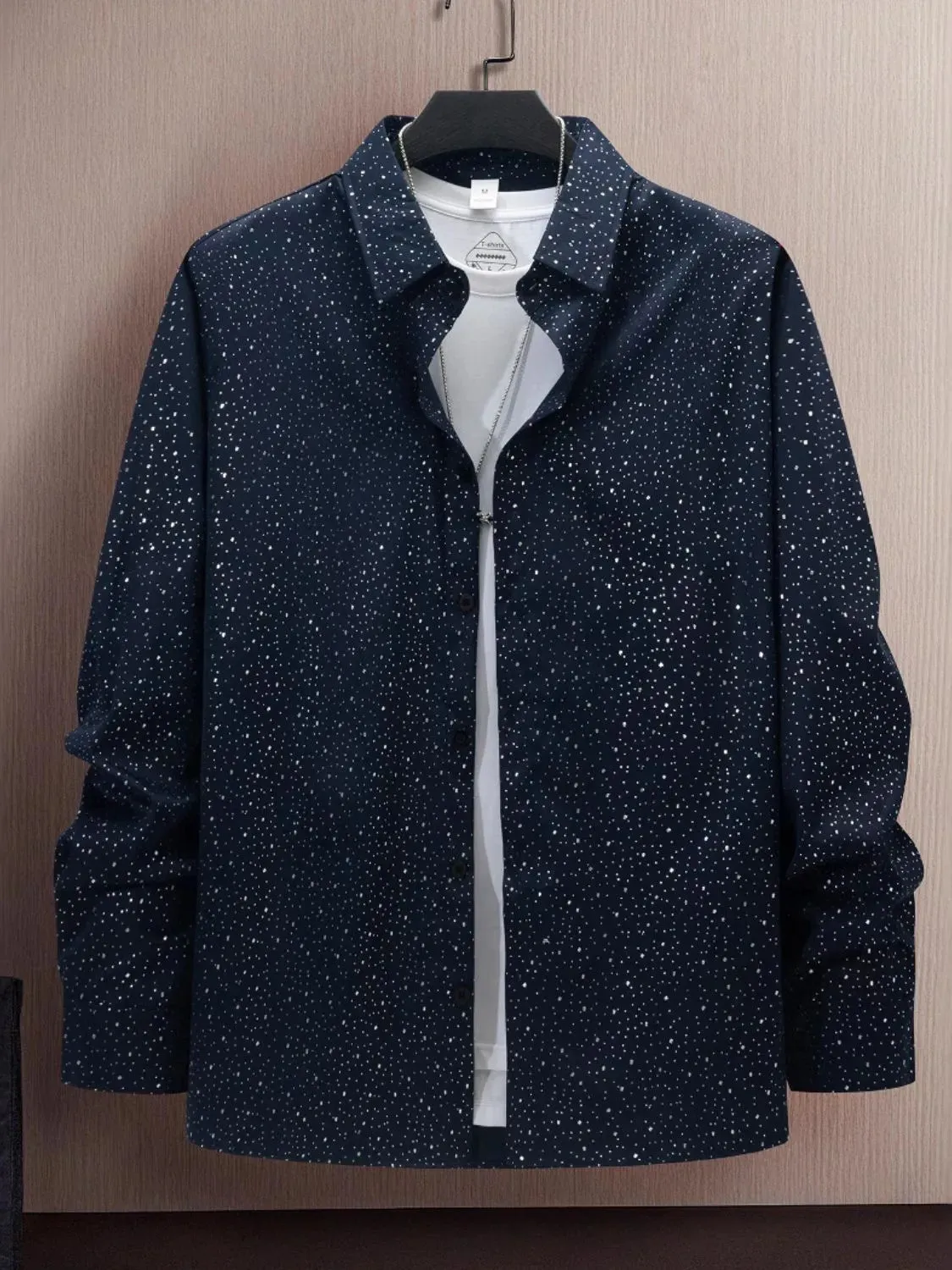 Men's Full Size Button Up Long Sleeve Shirt Plus Size