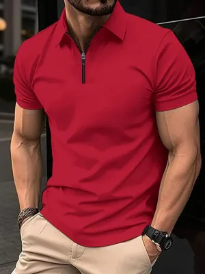 Men's Full Size Collared Neck Short Sleeve Polo Plus Size