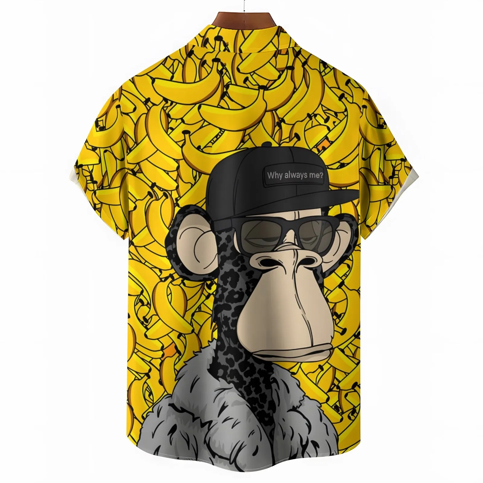 Men's Hawaiian Fashion Banana Ape Casual Short Sleeve Shirt 2307100507