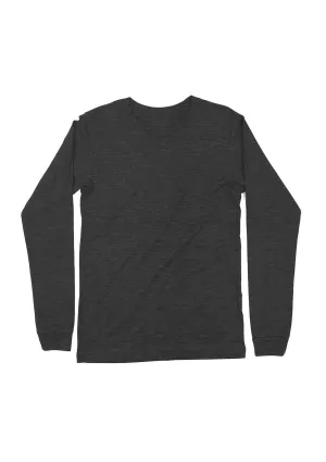 Men's Long Sleeve Crew Neck T-Shirt Black Gray Heather