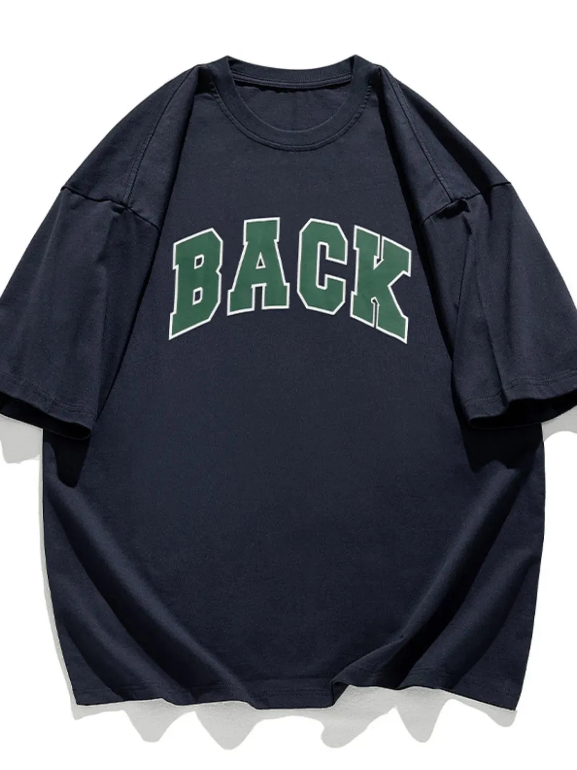 Men's Plus Size Letter Round Neck Half Sleeve T-Shirt