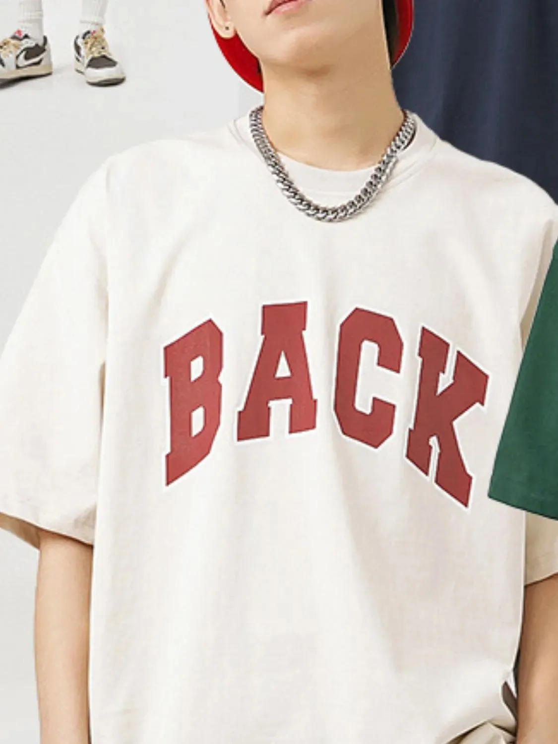 Men's Plus Size Letter Round Neck Half Sleeve T-Shirt
