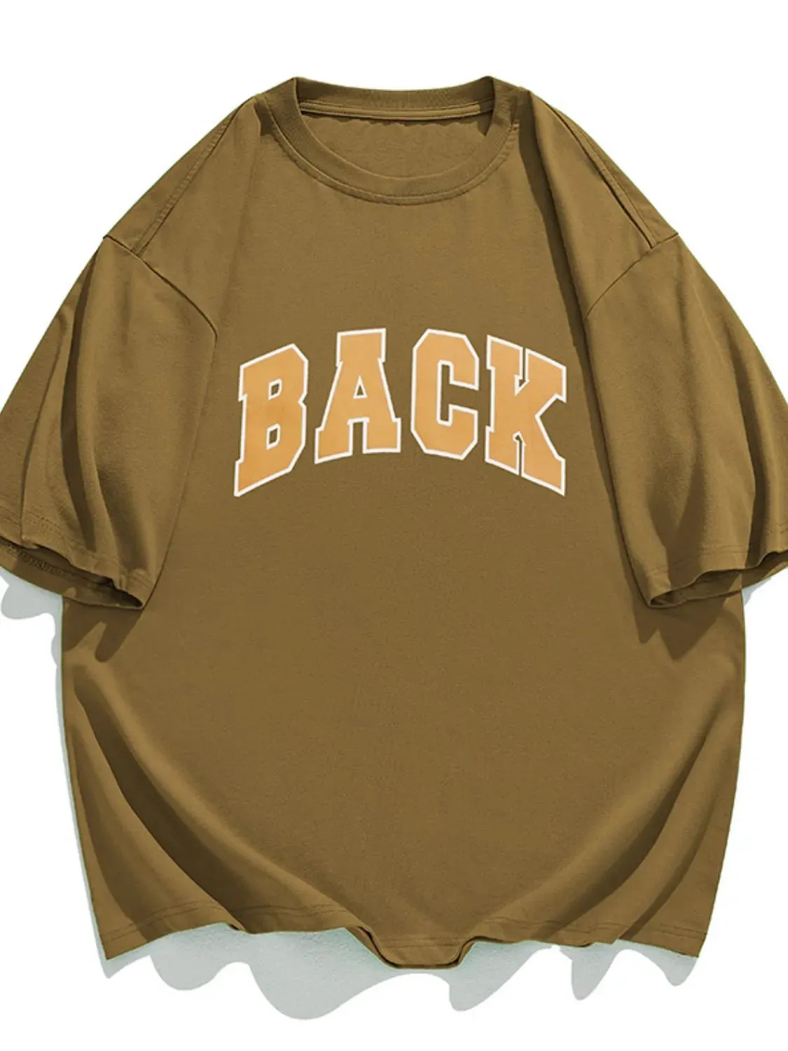 Men's Plus Size Letter Round Neck Half Sleeve T-Shirt