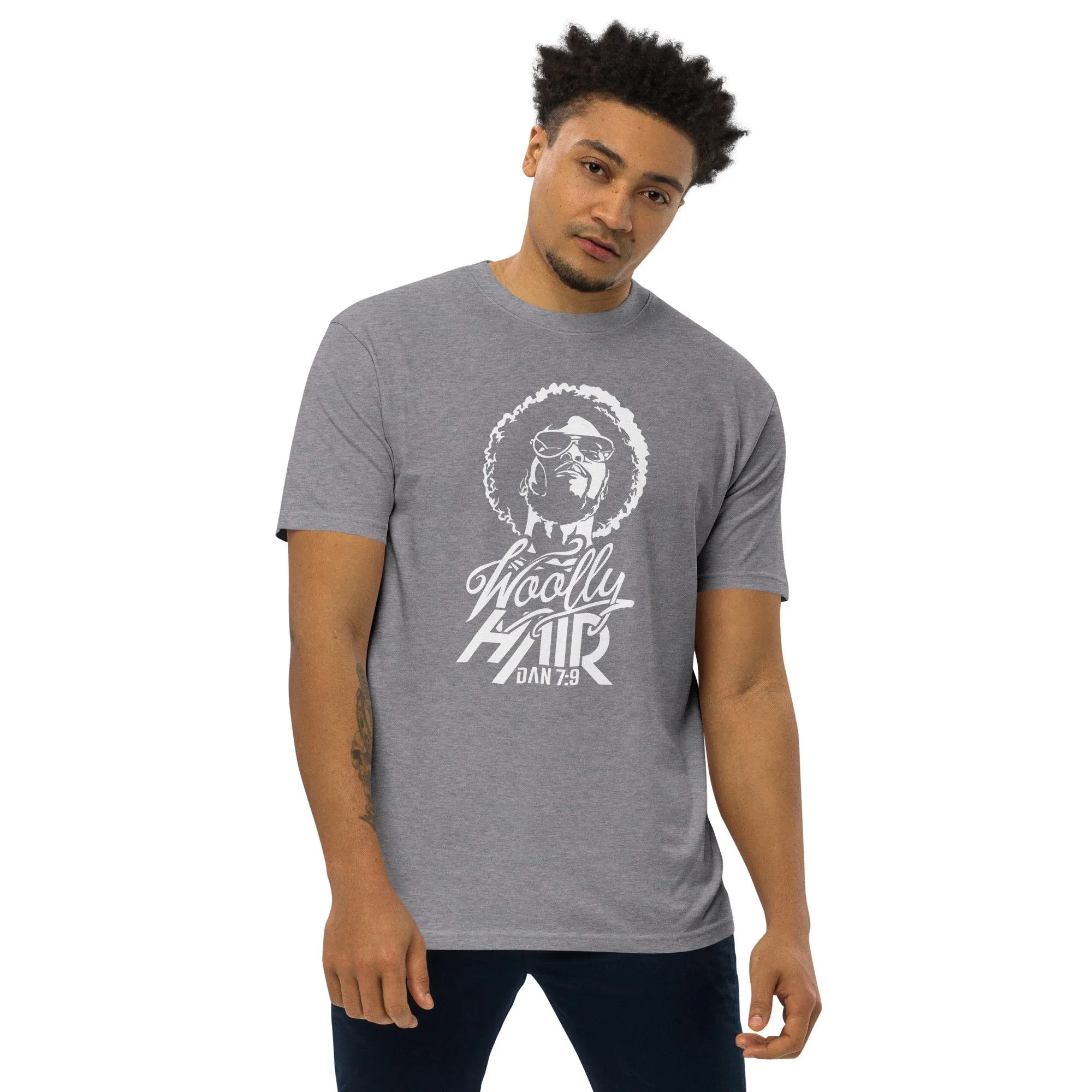 Men’s premium heavyweight Natural Woolly Man tee