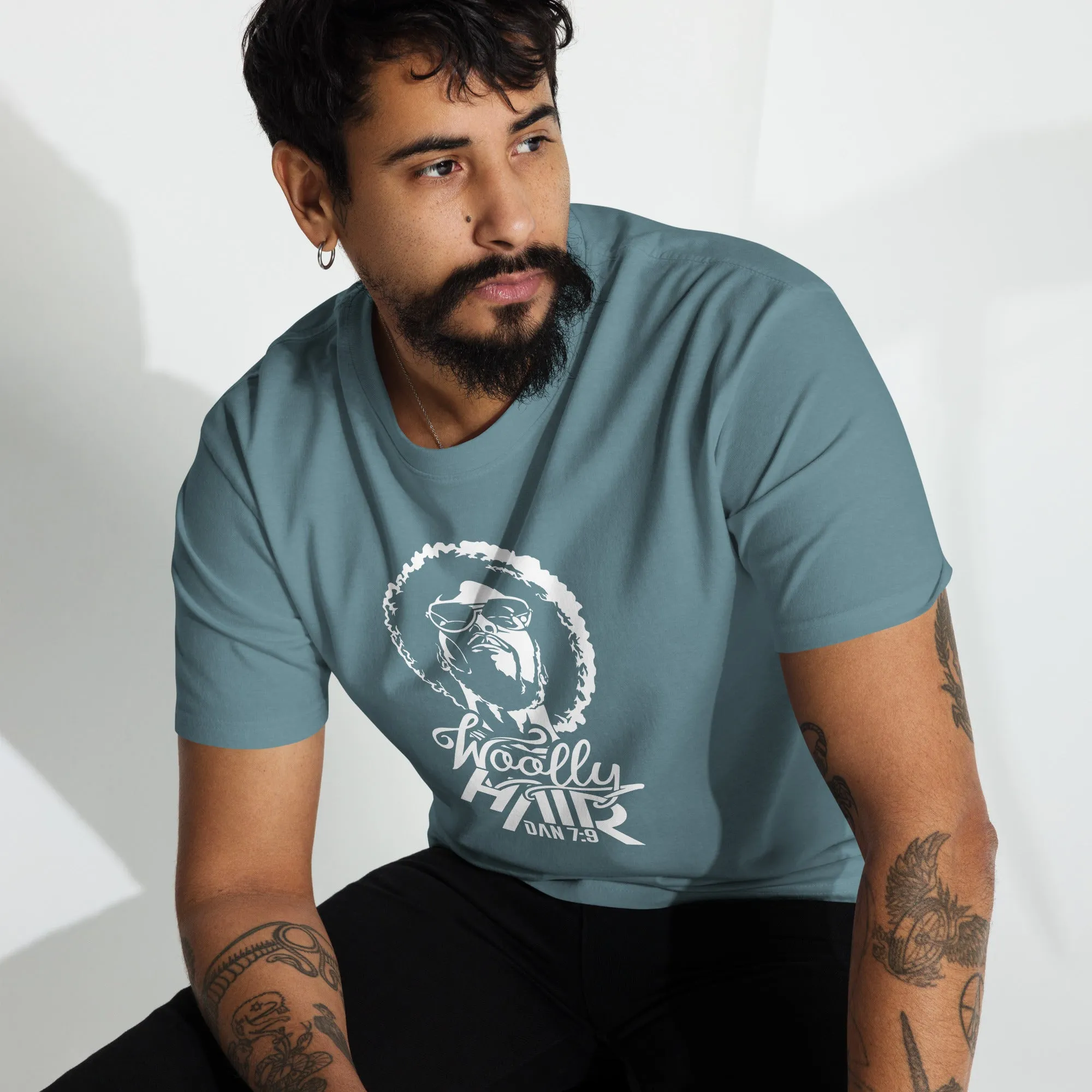 Men’s premium heavyweight Natural Woolly Man tee