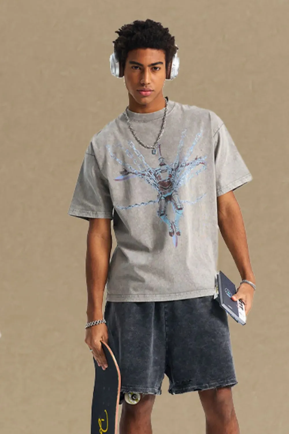 Men's Round Neck Graphic T-Shirt
