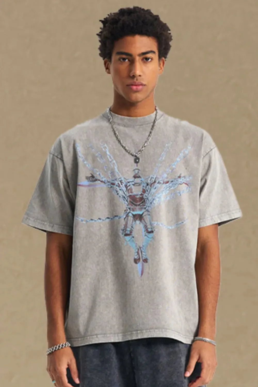 Men's Round Neck Graphic T-Shirt