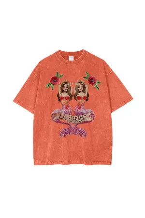 Mermaid La Sirene Oversize Tee | Orange