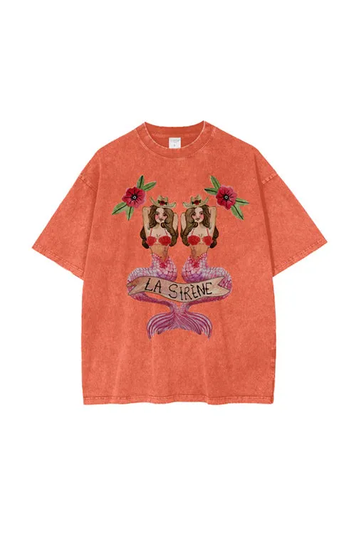 Mermaid La Sirene Oversize Tee | Orange