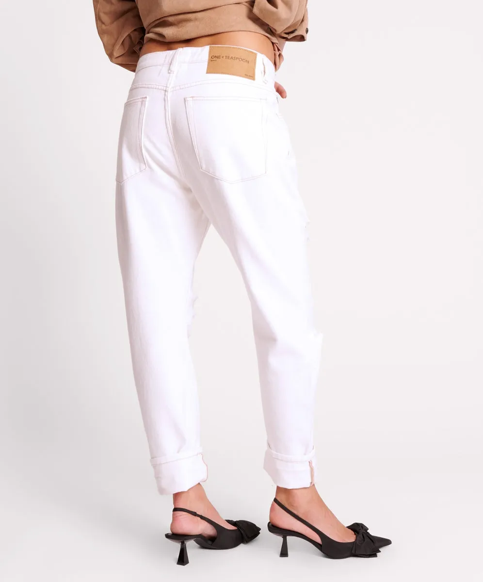 Messed Up Saints Boyfriend Jeans - Pearl A FURTHER 15% OFF AUTOMATICALLY APPLIED AT CHECKOUT