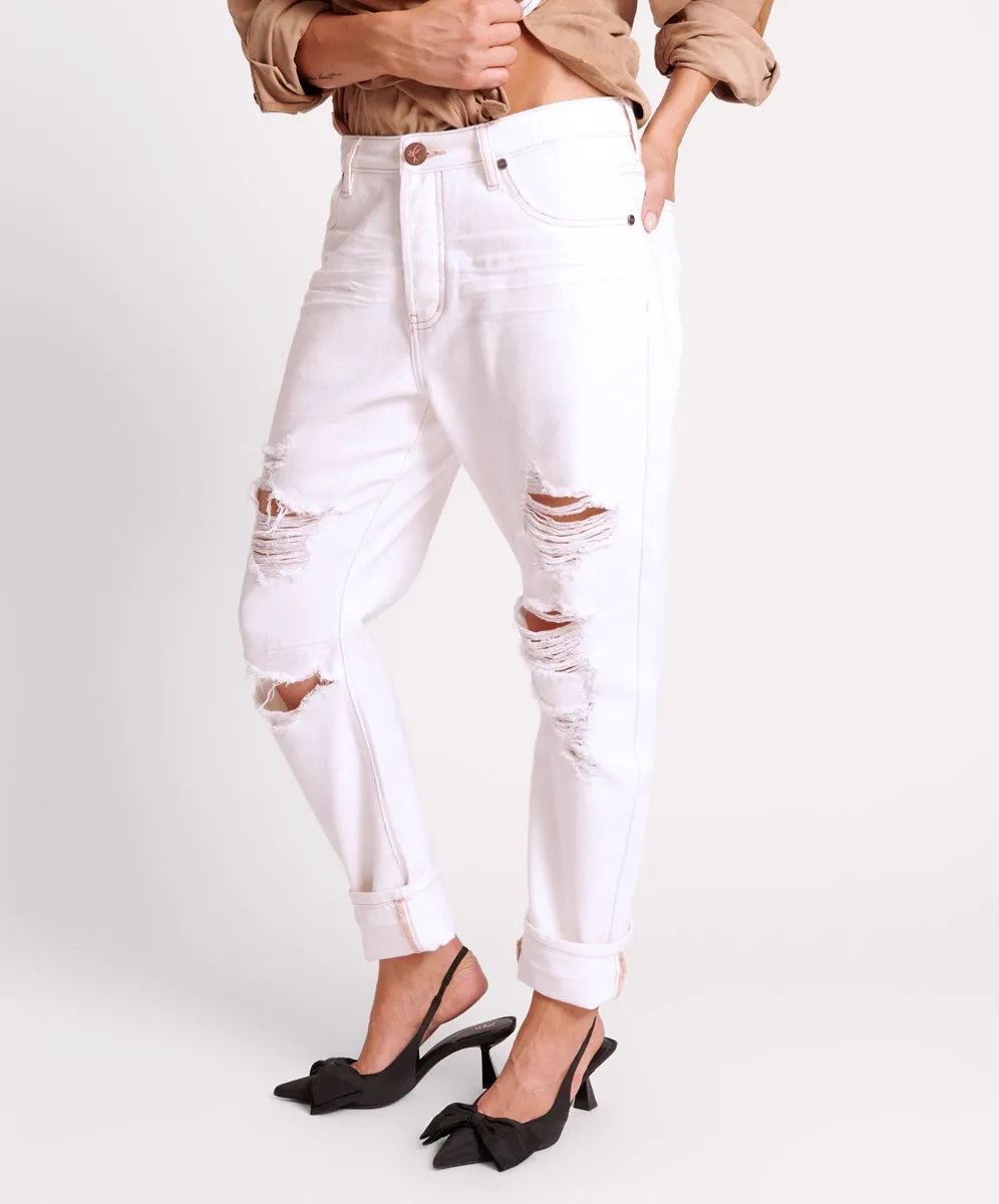 Messed Up Saints Boyfriend Jeans - Pearl A FURTHER 15% OFF AUTOMATICALLY APPLIED AT CHECKOUT